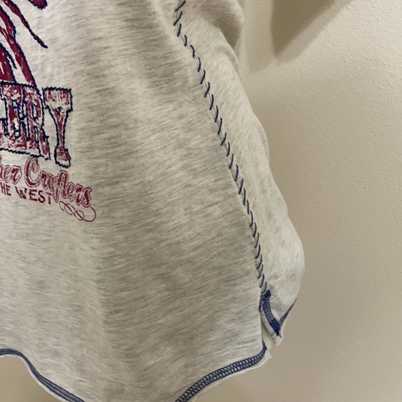 RETRO BIG CHIEF Indian Graphic Gray Embroidered Short Sleeve T-shirt Size Medium - Picture 5 of 12